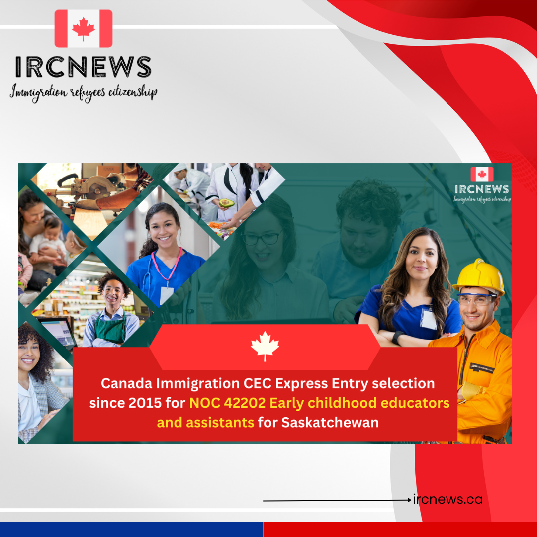 Canada Immigration CEC Express Entry selection since 2015 for NOC 42202 Early childhood educators and assistants for Saskatchewan