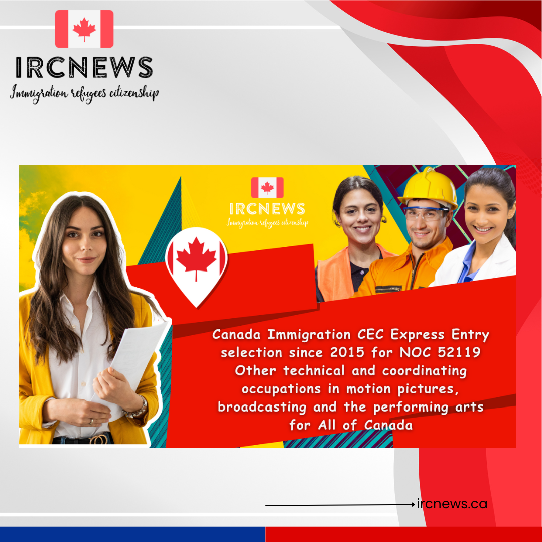 Canada Immigration CEC Express Entry selection since 2015 for NOC 52119 Other technical and coordinating occupations in motion pictures, broadcasting and the performing arts for All of Canada